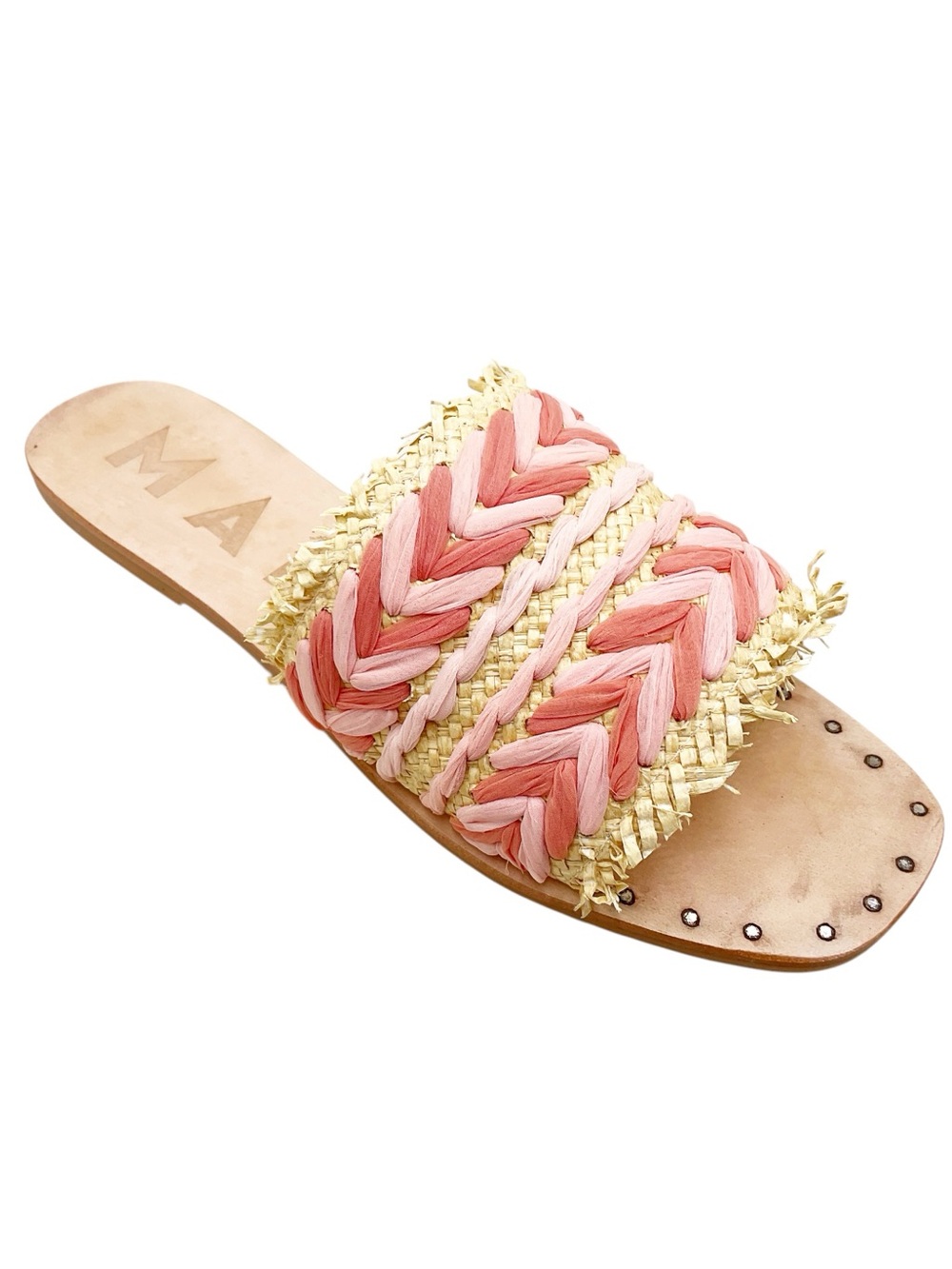 🆕{Manebi} One Belt Woven Raffia Yucatán Slide Sandals